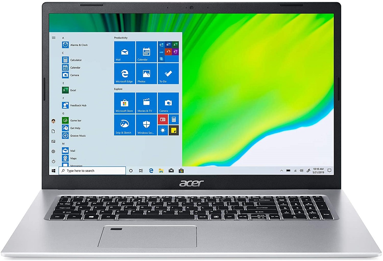 Notebook Acer Aspire 5 A517-52-713G Intel Core i7-1165G7 17.3" W10H 16/512GB - Pure Silver